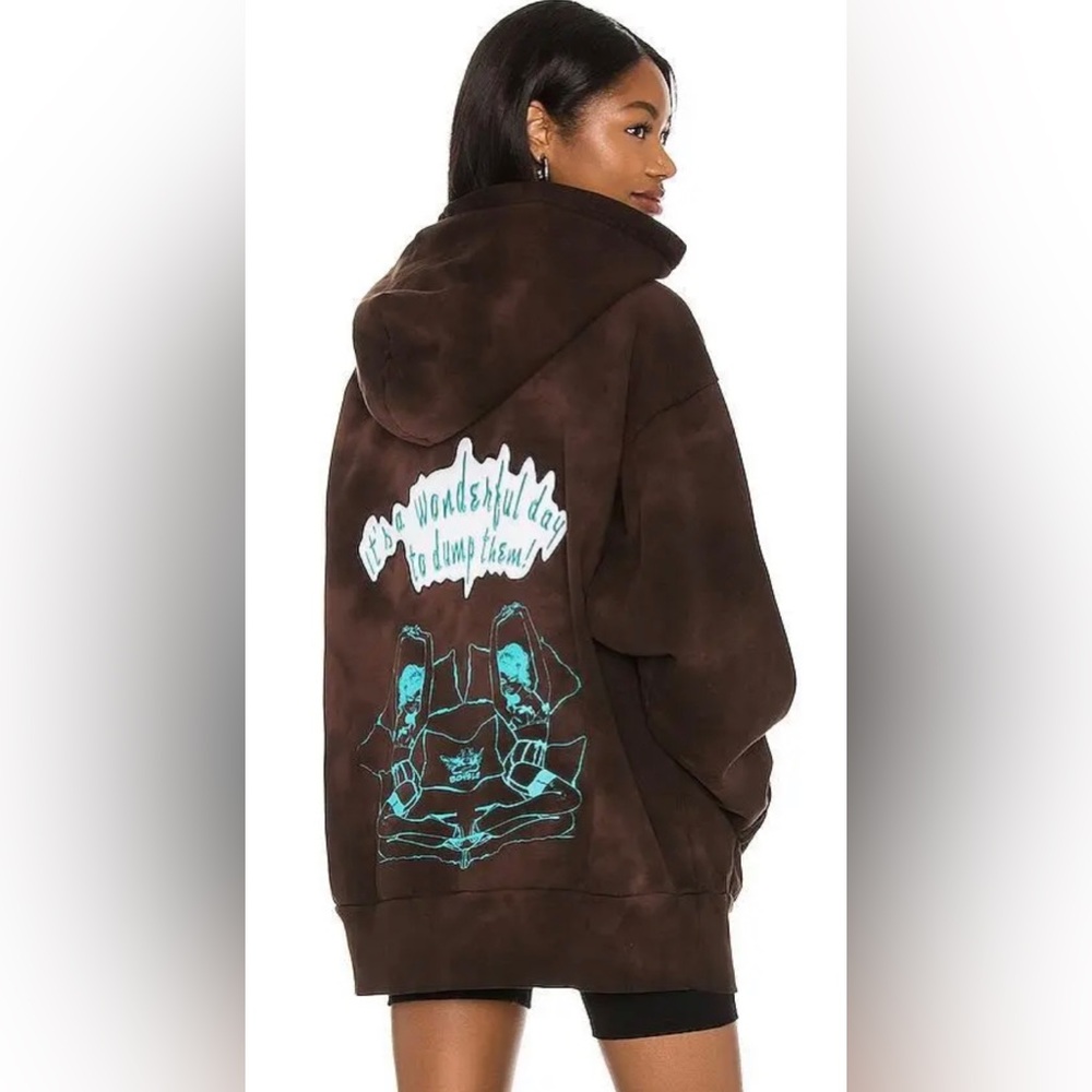 Boys Lie It's A Wonderful Day To Dump Him Hoodie In Brown One size 100% Cotton